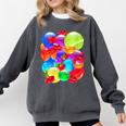 Frutiger Aero Aesthetic Tech Orb Pattern Heart Cherry Lips Comfort Colors Sweatshirt Pepper