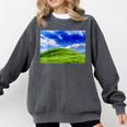 Frutiger Aero Meadow Aesthetic Y2k 2000s Ironic Nostalgic Comfort Colors Sweatshirt Pepper
