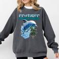 Frutiger Aero Splashy Dolphin Y2k Aesthetic Graphic Comfort Colors Sweatshirt Pepper