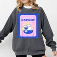 Fun Cute Introvert Cat Character With Wine Comfort Colors Sweatshirt Pepper Fun Cute Introvert Cat Character With Wine Comfort Colors Sweatshirt Pepper