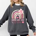 Fun Happy Last Day Of School Girl Student Graduation Rainbow Comfort Colors Sweatshirt Pepper