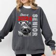 Fun Trendy UFO Sloth Graduation Class Of 2024 Senior Comfort Colors Sweatshirt Pepper