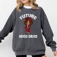 Future HBCU Grad Girl Wearing Graduation Gown Comfort Colors Sweatshirt Pepper