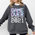 Game Over Class Of 2021 Video Games Graduation Gamer Comfort Colors Sweatshirt Pepper