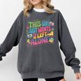 This Girl Just Wants To Be Left Alone Retro Nostalgia Comfort Colors Sweatshirt Pepper