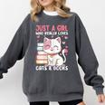 Girl Who Loves Cats And Books Cute Comfort Colors Sweatshirt Pepper Girl Who Loves Cats And Books Cute Comfort Colors Sweatshirt Pepper