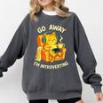 Go Away I'm Introverting Cat Coffee Headphones Comfort Colors Sweatshirt Pepper