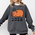 Grad Class Of 2026 Capybara Graduation Graduated Kids Comfort Colors Sweatshirt Pepper