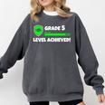 Grade 5 Level Achieved Video Gamer 5th Grade Graduation Comfort Colors Sweatshirt Pepper