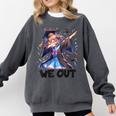 We Out Graduate Dabbing Anime Girl Grad Graduation Comfort Colors Sweatshirt Pepper