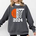 Graduate Senior Class Of 2024 Basketball Player Graduation Comfort Colors Sweatshirt Pepper