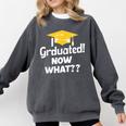 I Graduated Now What Congratulations Graduation Comfort Colors Sweatshirt Pepper