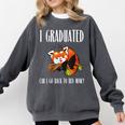 I Graduated Can I Go Back To Bed Sleepy Red Panda Graduation Comfort Colors Sweatshirt Pepper