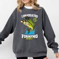 I Graduated Can I Go Fishing Now 2025 Graduation Fisher Comfort Colors Sweatshirt Pepper