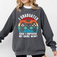 I Graduated Can I Unpause My Game Now Retro Graduation Comfort Colors Sweatshirt Pepper