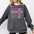 Graduation Class Of 2026 Senior 2026 Pink Bow Coquette Comfort Colors Sweatshirt Pepper