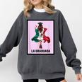 Graduation Latina Educated La Graduada Mexican Bingo Card Comfort Colors Sweatshirt Pepper