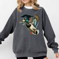 Graduation Mallard Duck Hunter Hunting Season Grad Hunting Comfort Colors Sweatshirt Pepper