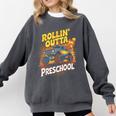 Graduation Rollin' Outta Preschool Monster Truck Boys Pre-K Comfort Colors Sweatshirt Pepper