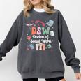 Groovy DSW Doctor Of Social Work Graduation DSW Graduate Comfort Colors Sweatshirt Pepper