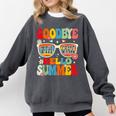 Groovy Goodbye 7th Grade Graduation Hello Summer Kids Comfort Colors Sweatshirt Pepper