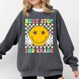 Groovy Next Stop 2nd Grade 1st Grade Graduation 2025 Premium Comfort Colors Sweatshirt Pepper