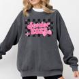 Groovy Senior Class Of 2026 Coquette Pink Bow Graduation Comfort Colors Sweatshirt Pepper