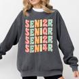 Groovy Senior Graduation Cute Groovy Senior Class Of 2024 Comfort Colors Sweatshirt Pepper