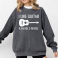 I Like Guitar & Maybe 3 People Music Introvert Guitar Comfort Colors Sweatshirt Pepper