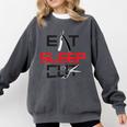 Haircutter Barber Eat Sleep Cut Barbering Graduation Comfort Colors Sweatshirt Pepper