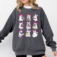 Halloween Pink Ghost Read More Books Spooky Boo Teacher Kids Comfort Colors Sweatshirt Pepper