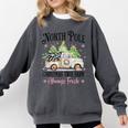 Holiday Scene Nostalgia North Pole Tree Farm Merry Christmas Comfort Colors Sweatshirt Pepper