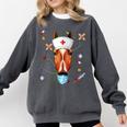 Horse Nurse RN ER Nursing School Graduation Comfort Colors Sweatshirt Pepper