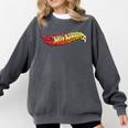 Hot Wheels Comic Book Fire Logo Comfort Colors Sweatshirt Pepper
