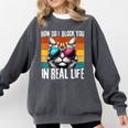 Introvert Cat How Do I Block You Retro Cat Sarcastic Men Women Girls Comfort Colors Sweatshirt Pepper