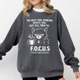 Introvert Cat Coffee Sarcastic Dark Humor Focus Meme Graphic Comfort Colors Sweatshirt Pepper
