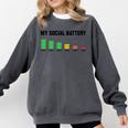 Introvert Cute My Social Battery Comfort Colors Sweatshirt Pepper