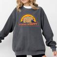 Introvert Me Happy Retro Sunset Capybara Tee Comfort Colors Sweatshirt Pepper