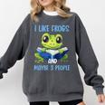 Introvert Herpetologists Amphibian Frog Lover Comfort Colors Sweatshirt Pepper