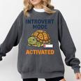 Introvert Mode Activated Low Social Battery Box Turtle Comfort Colors Sweatshirt Pepper Introvert Mode Activated Low Social Battery Box Turtle Comfort Colors Sweatshirt Pepper
