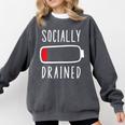 Introvert Socially Drained Battery Comfort Colors Sweatshirt Pepper Introvert Socially Drained Battery Comfort Colors Sweatshirt Pepper