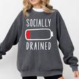 Introvert Socially Drained Battery Comfort Colors Sweatshirt Pepper