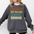 Introverted But Willing To Discuss Running Hobby Comfort Colors Sweatshirt Pepper