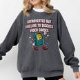 Introverted But Willing To Discuss Video Games Introvert Comfort Colors Sweatshirt Pepper
