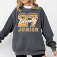 Junior Class 2027 Graduation Back To School Orange Letters Premium Tri-Blend Comfort Colors Sweatshirt Pepper