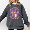 Just A Girl Who Loves Dragons And Books Fantasy Dragon Comfort Colors Sweatshirt Pepper