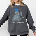 Just Graduated Cat With Graduation Cap And Diploma For Men Women Girls Kids Comfort Colors Sweatshirt Pepper