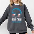 Keep Calm Earthlings Are Strange Alien Introvert Comfort Colors Sweatshirt Pepper