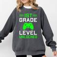 Kids 1st Grade Level Unlocked Back To School Gamer Graduation Comfort Colors Sweatshirt Pepper
