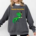 Kids Cute Graduation Dinosaur Smarty Saurus Kinder VPK Pre-k Grad Comfort Colors Sweatshirt Pepper